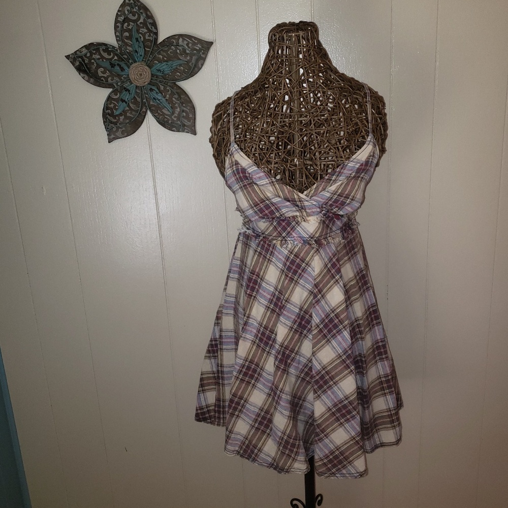 Free People Plaid Tank Dress Small